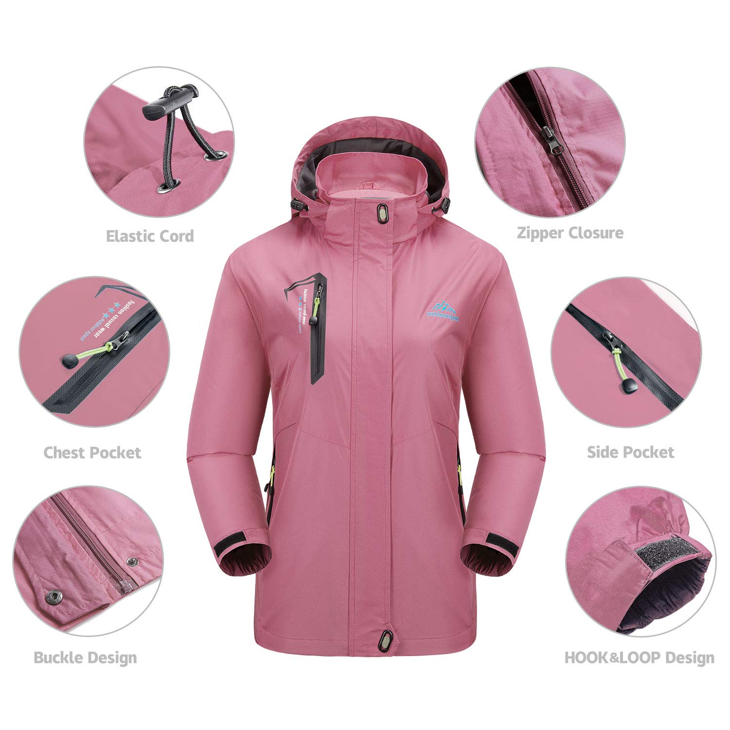 Chaqueta impermeable ligera para mujer Sports Mountain Chaqueta cortavientos
