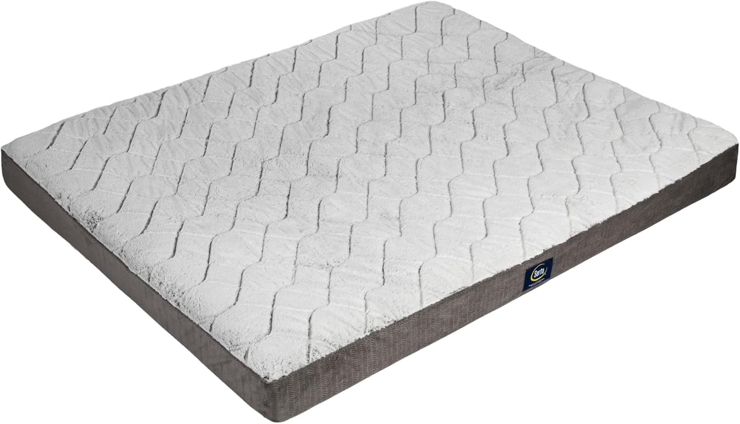 Serta Orthopedic Quilted Pillow Top Dog Bed for Pets – Slate Gray (X-Large)