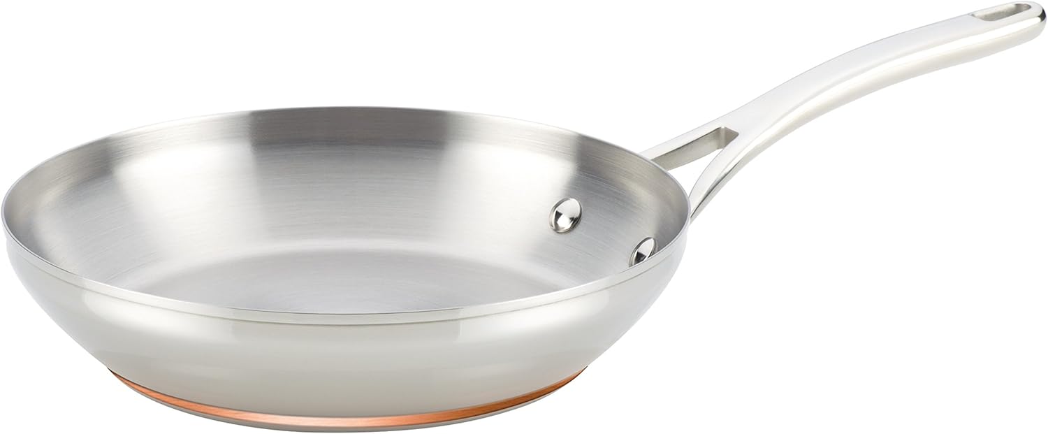 Anolon Nouvelle Stainless Stainless Steel Frying Pan / Fry Pan / Stainless Steel Skillet - 8 Inch, Silver,77270 - Thumbnail 2