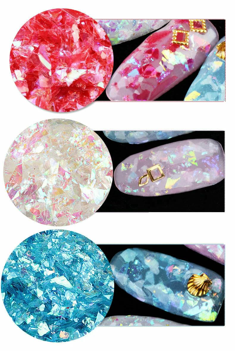 Paillettes di carta a conchiglia irregolari fai da te per unghie, scaglie colorate, glitter per nail art, decorazioni 3D per nail art, 10-500 g-AB giallo-500 g