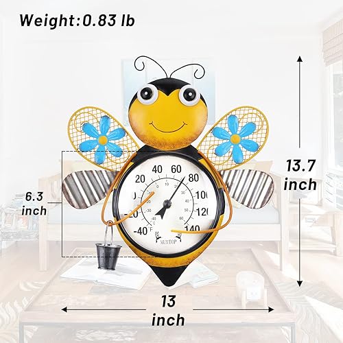 Miniatura 3 de MUMTOP Termómetro para interiores y exteriores, termómetro de pared de gran número para patio, patio, jardín