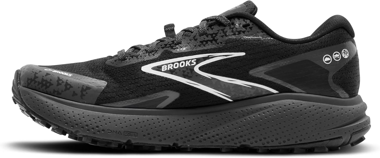 Brooks Men’s Divide 5 Trail Running Shoe - Black/Ebony/White - 10 Medium - Image 5