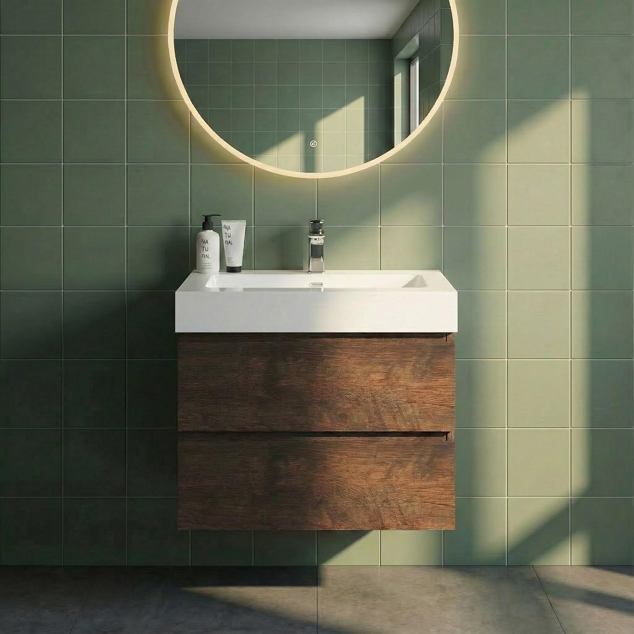 BLUHOUZZ Alice Pre Assembled 24 Inch Bathroom Vanity with Sink, Large Storage Wall Mounted Floating Bathroom Vanity with Overflow - The Ultimate