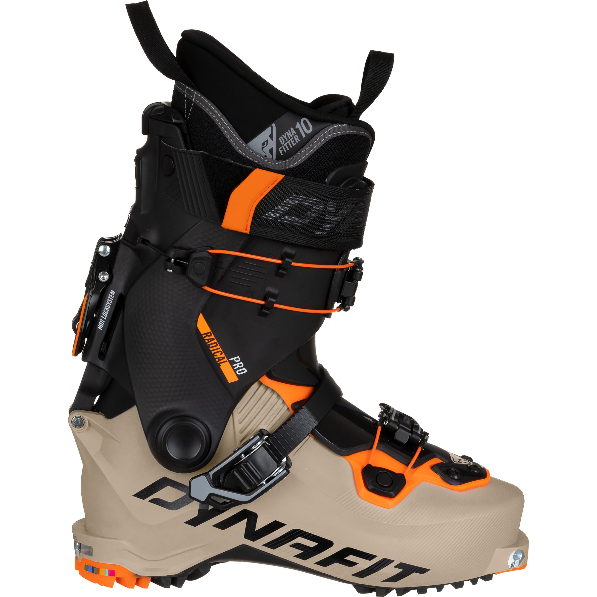DYNAFIT Men's Radical Pro Ski Boots, 5265 Rock Khaki Fluo Orange, Mondopoint 30 / EU 46