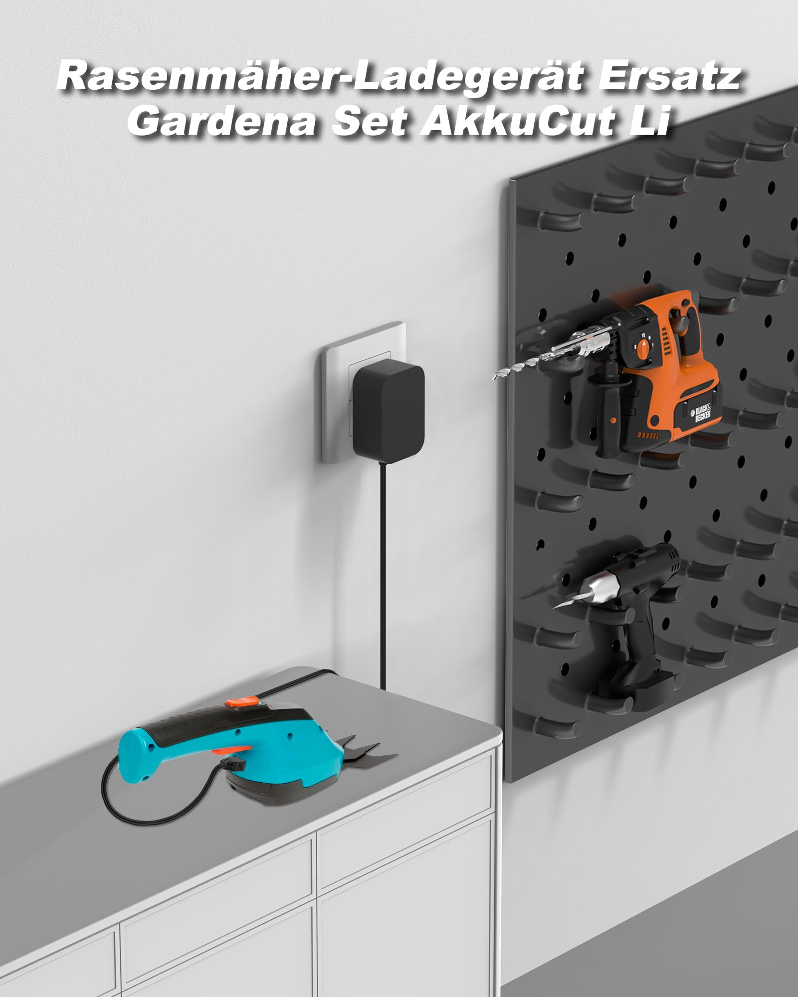 Gardena 9850-9852 akumulatorowe nożyce do trawy ComfortCut ClassicCut, ładowarka 5,5V