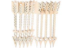 10 Pack Unfinished Wood Arrow Shapes for Crafts and Decorations