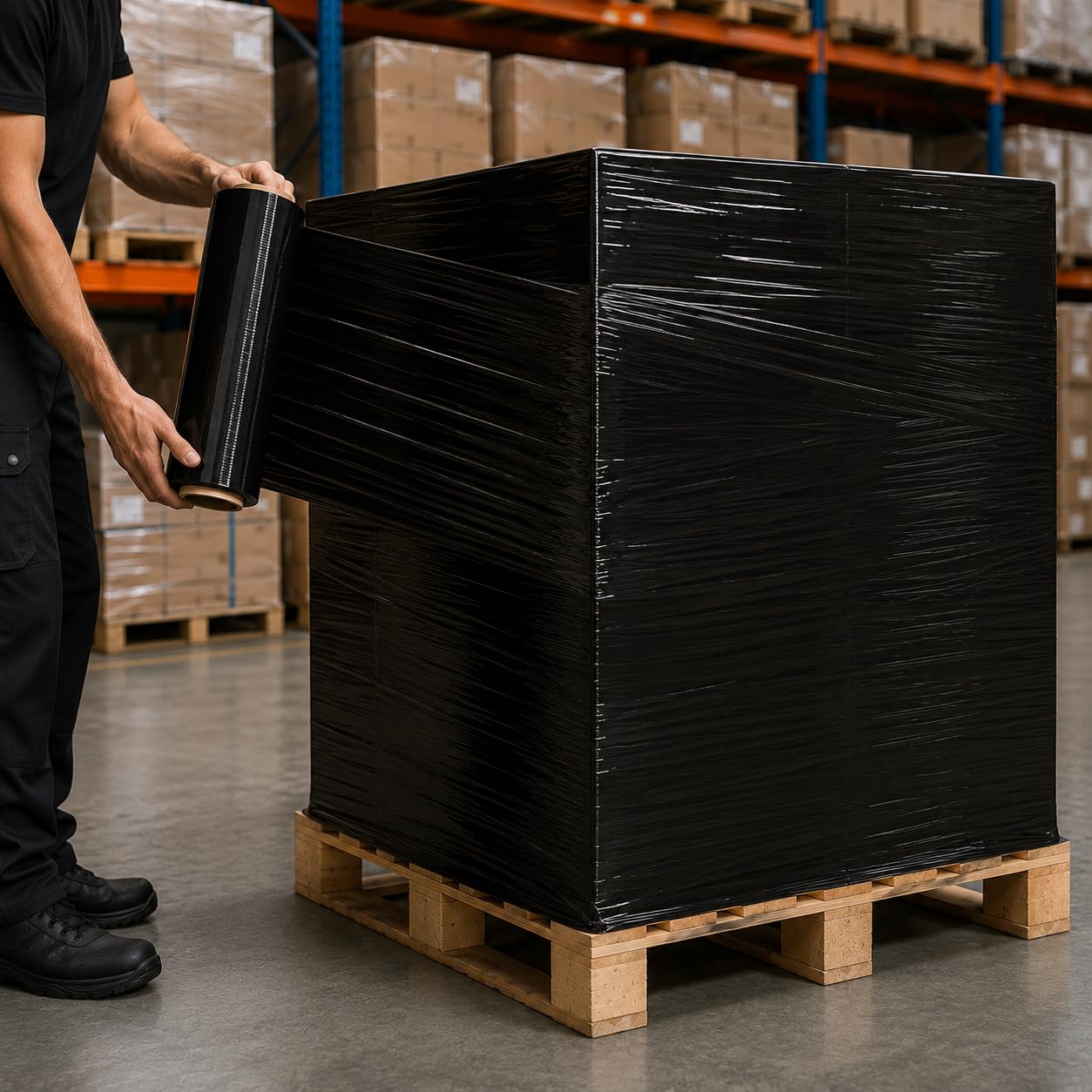 Film Estensibile Manuale per Imballaggio H 50 cm 23 My, Pellicola Estensibile Professionale per Pallet e Spedizioni, Confezione da 6 Rotoli da 2,2 Kg