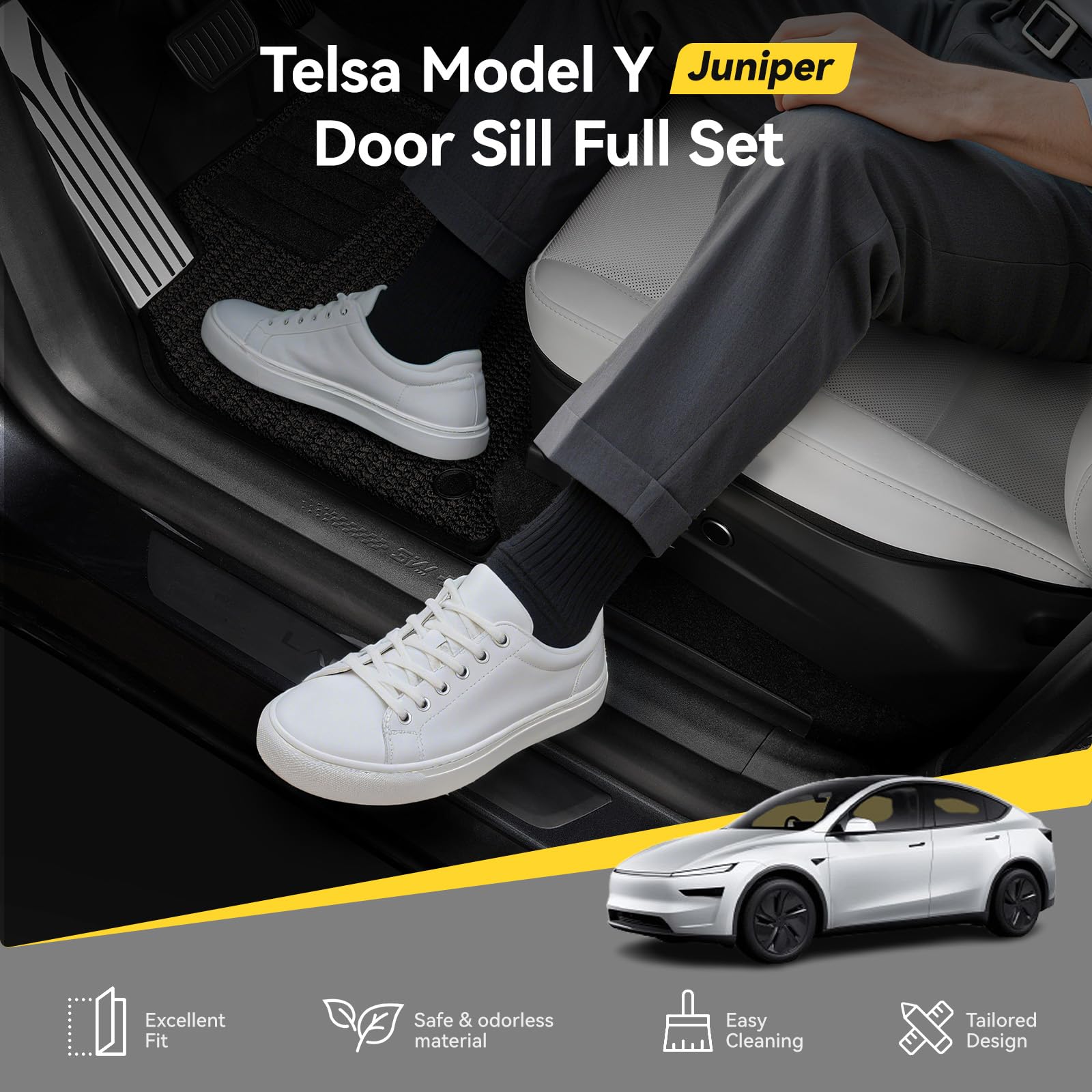 3W Progi drzwi pasujące do modelu 2025 2026 Tesla Model Y Juniper 5 szt
