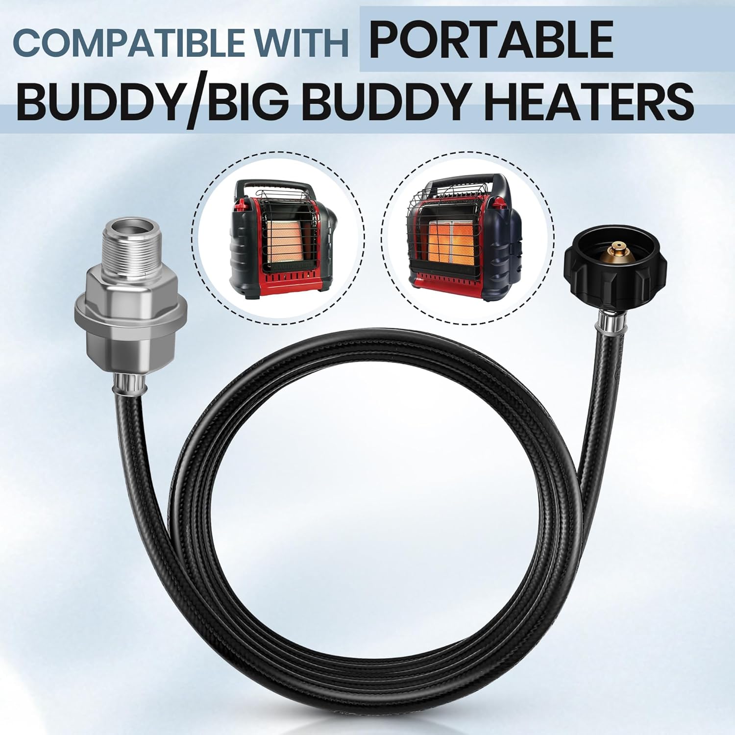 10 ft Propane Adapter Hose Propane Fuel Filter with Hose Adapter Extension Compatible with Mr Buddy Heater and Big Buddy F273699 Assembly Replacement for Tank Gas Grill