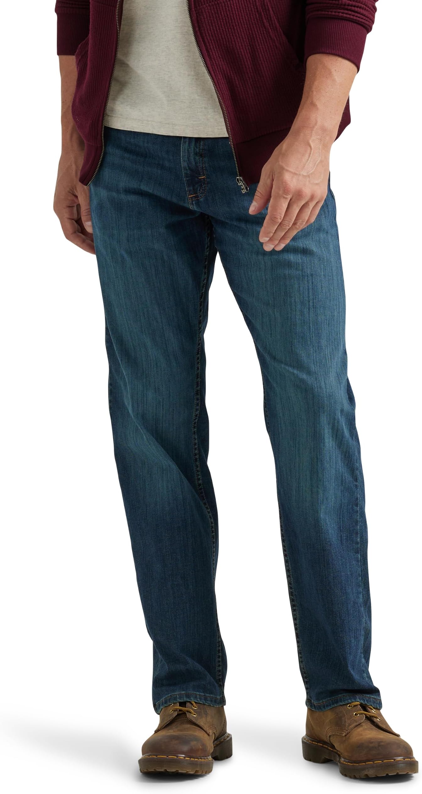 Authentics Men's Comfort Flex Waist Relaxed Fit Jean, Carbon, 40W x 29L