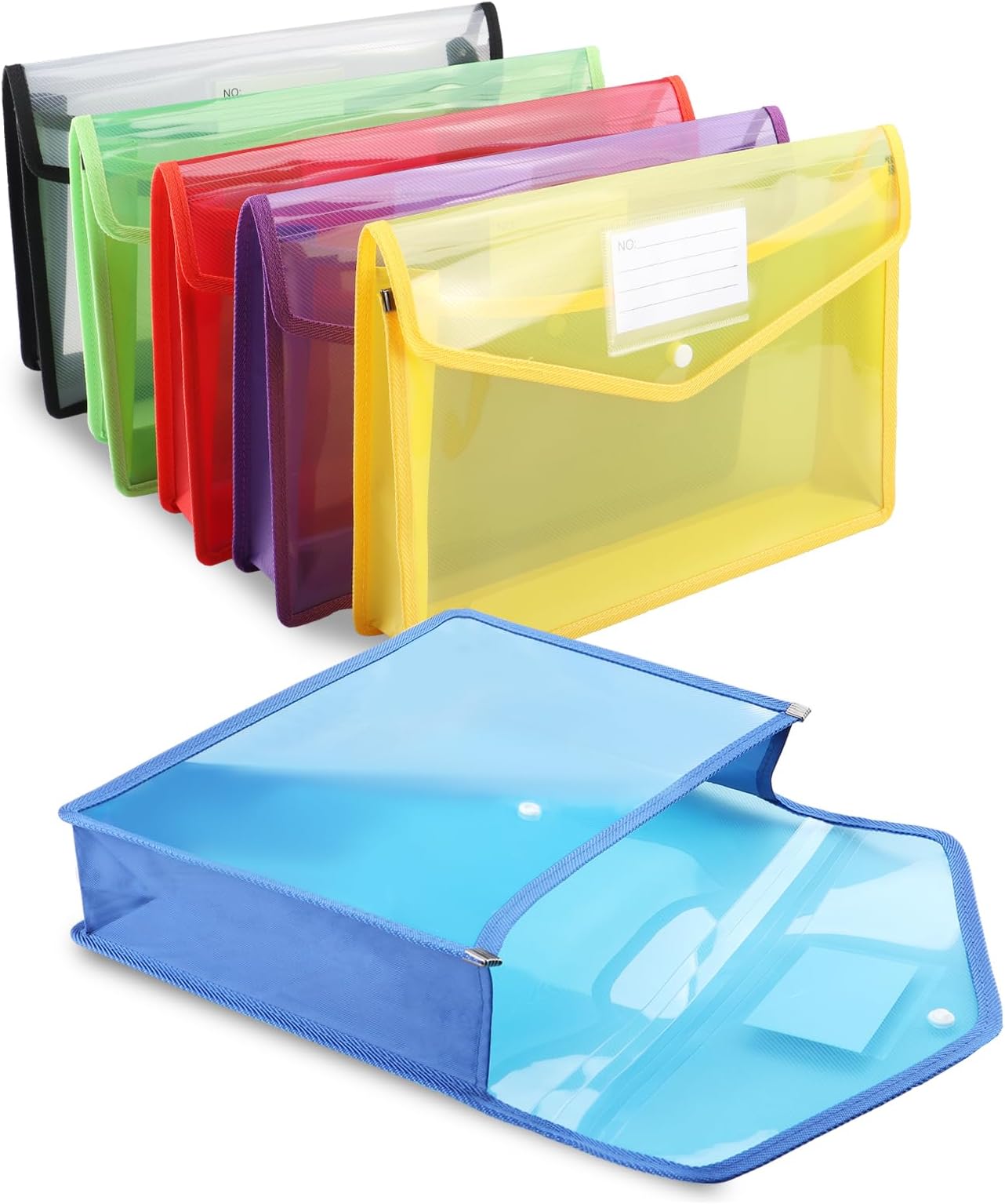 A4 Plastic Wallet Folders With Popper - Document Pockets With Button ...