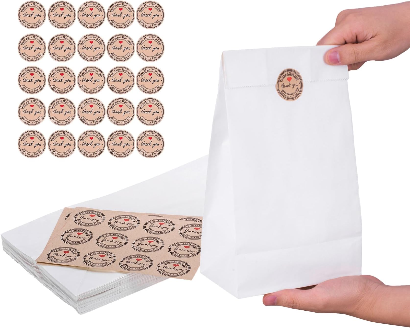 Amazon.com: Stock Your Home 12 Lb White Paper Bags (100 Count) - Eco ...