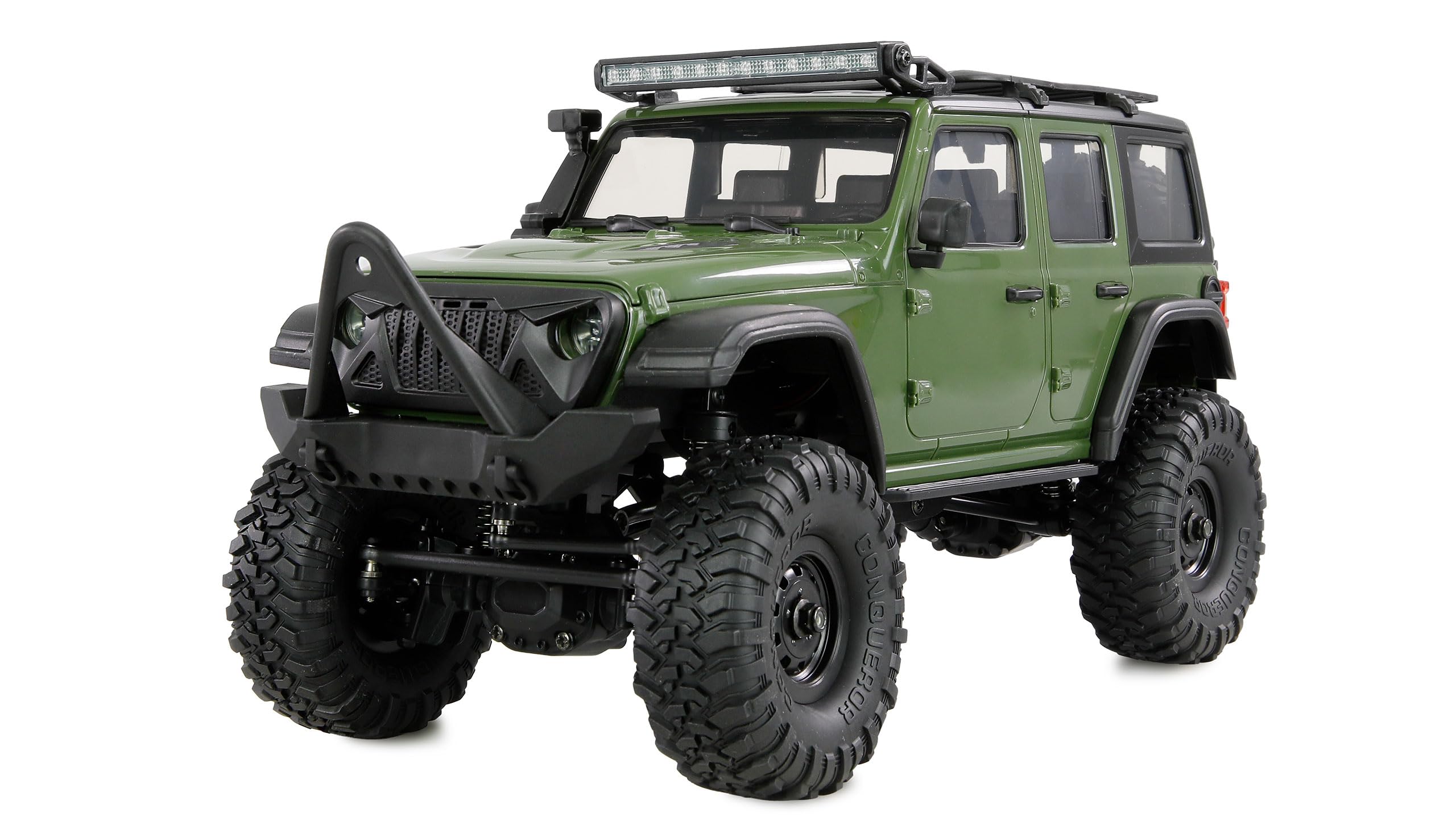 Amewi AMXRock Mini-Crosstrail Scale Crawler 4WD 1:16 RTR zielony z pilotem zdalnego sterowania, akumulatorem, kablem do ładowania