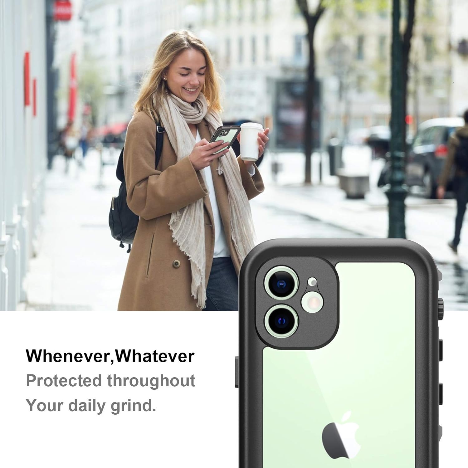 iPhone12用防水ケース 内蔵スクリーンプロテクター フルボディ保護 高耐久 耐衝撃 防塵カバーケース iPhone 12 6.