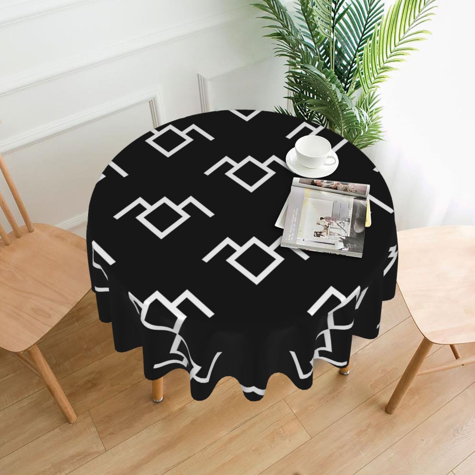 YYHHAOFA Peaks Owl Prints Round Decorative Tablecloth 60in - High-Grade Polyester Throw for Dining Tables, Parties, & Outdoor Events
