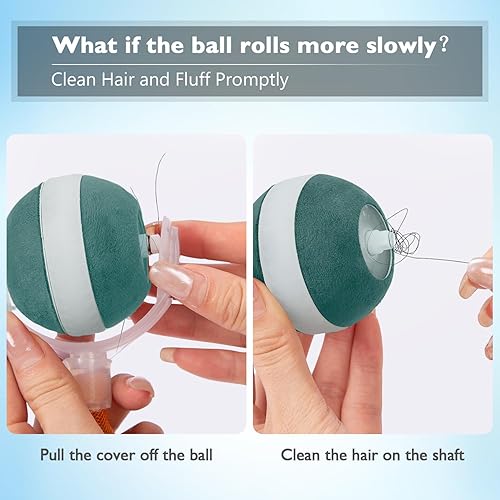 Miniatura 6 de YVE LIFE Pelota interactiva de juguetes para gatos de interior, 2025 recientemente actualizada Bola de gato ágil en movimiento con cola de malla