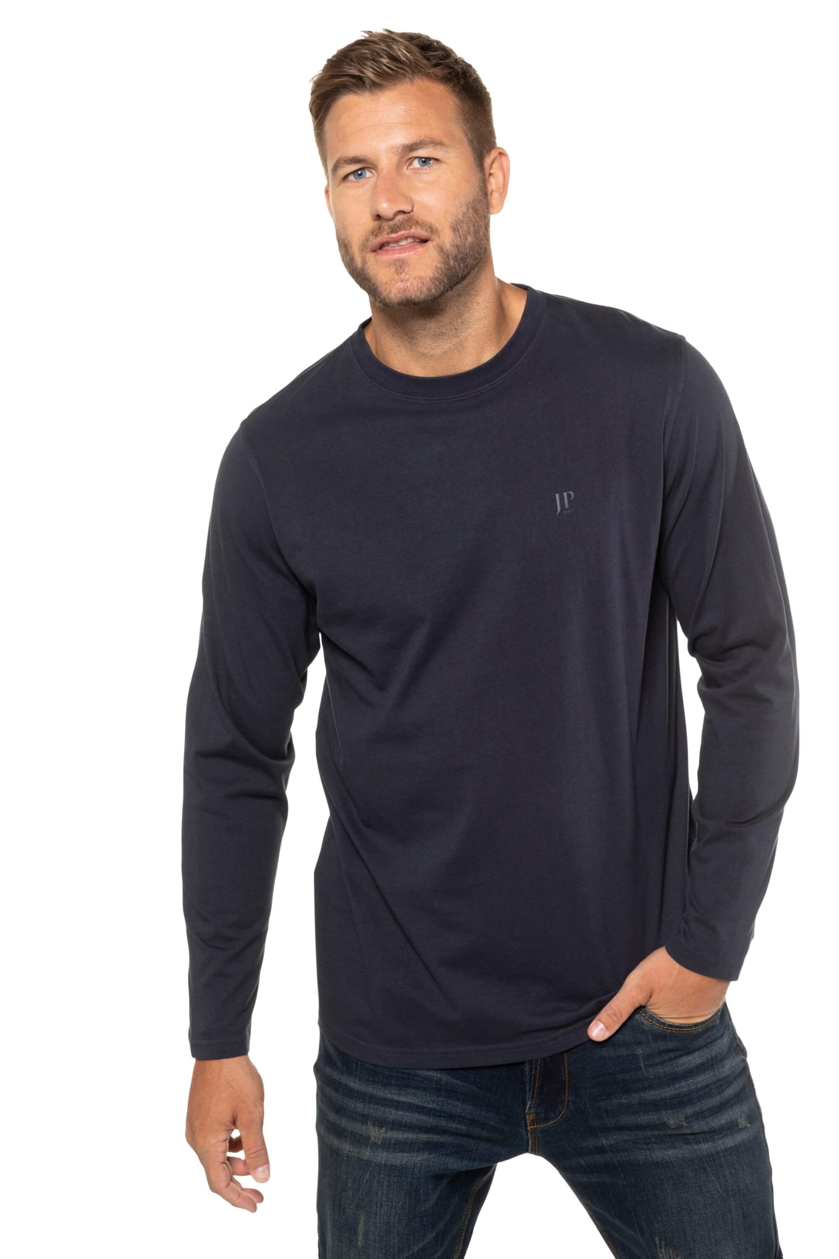 JP 1880 Men's Big & Tall JP Logo Basic Tee Navy XX-Large 702559 70-XXL