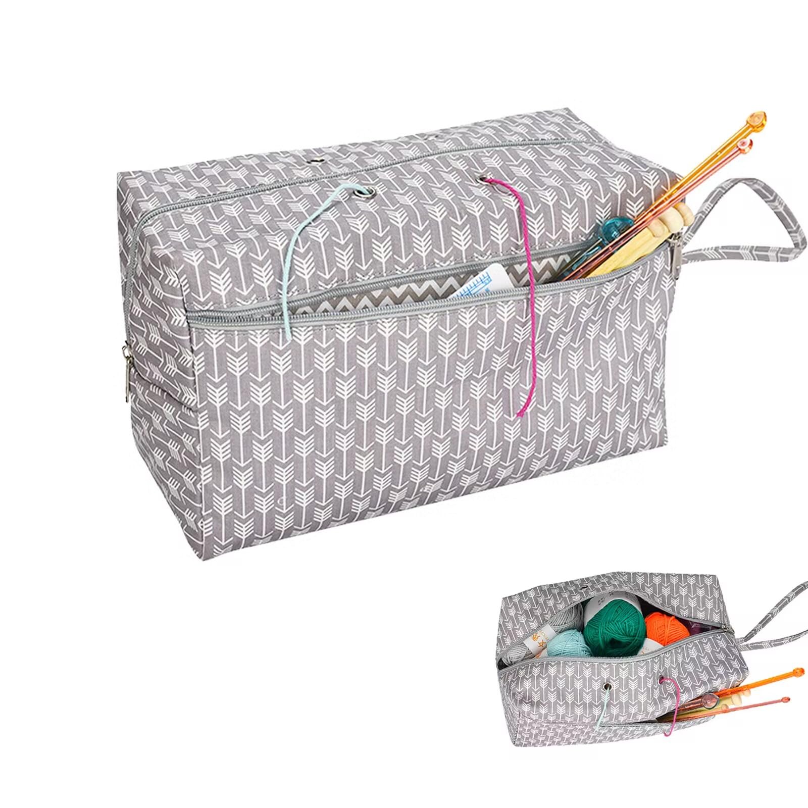 Small Yard Crochet Storage Bag Needles Accessories Tote Portable Knitting Bag for Yarn Skeins Crochet Hooks Knitting Needles