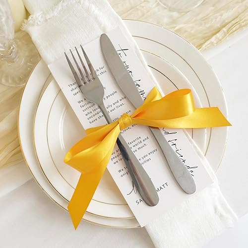 Vista 151 de MEEDEE Orange Satin Ribbon - 1.5 inch Double Faced Satin Ribbon, 50 Yards - Neon Tangerine - For Christmas, Thanksgiving, Halloween, Weddings