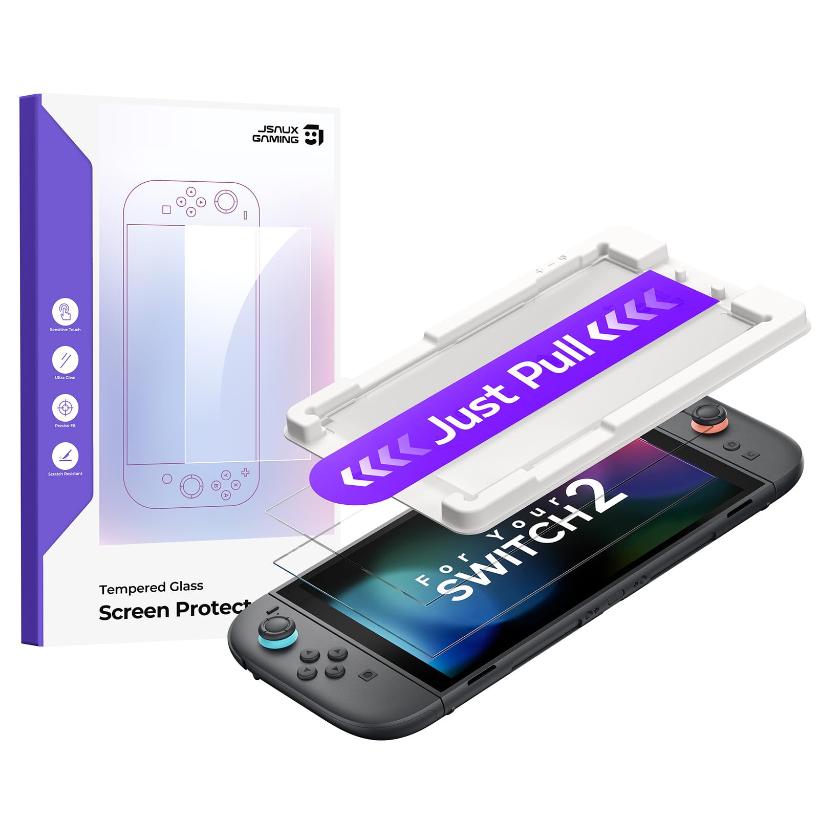 JSAUX Screen Protector for Nintendo Switch 2, Ultra HD 2-Pack