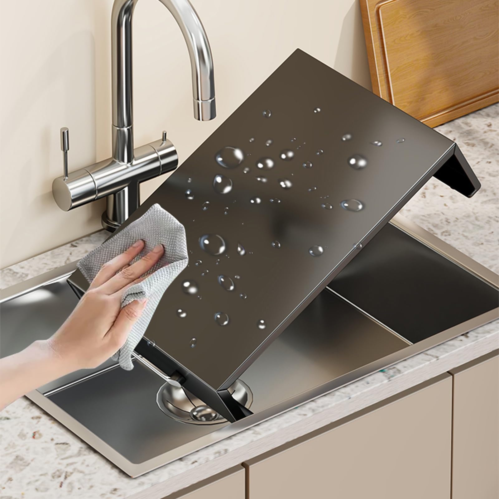 Cubre Encimera Acero Inoxidable Protector Placa Induccion Cubierta Multifuncional para Cocina A Prueba de óxido Fácil Limpiar para encimeras y bandejas(35x40x7 cm)