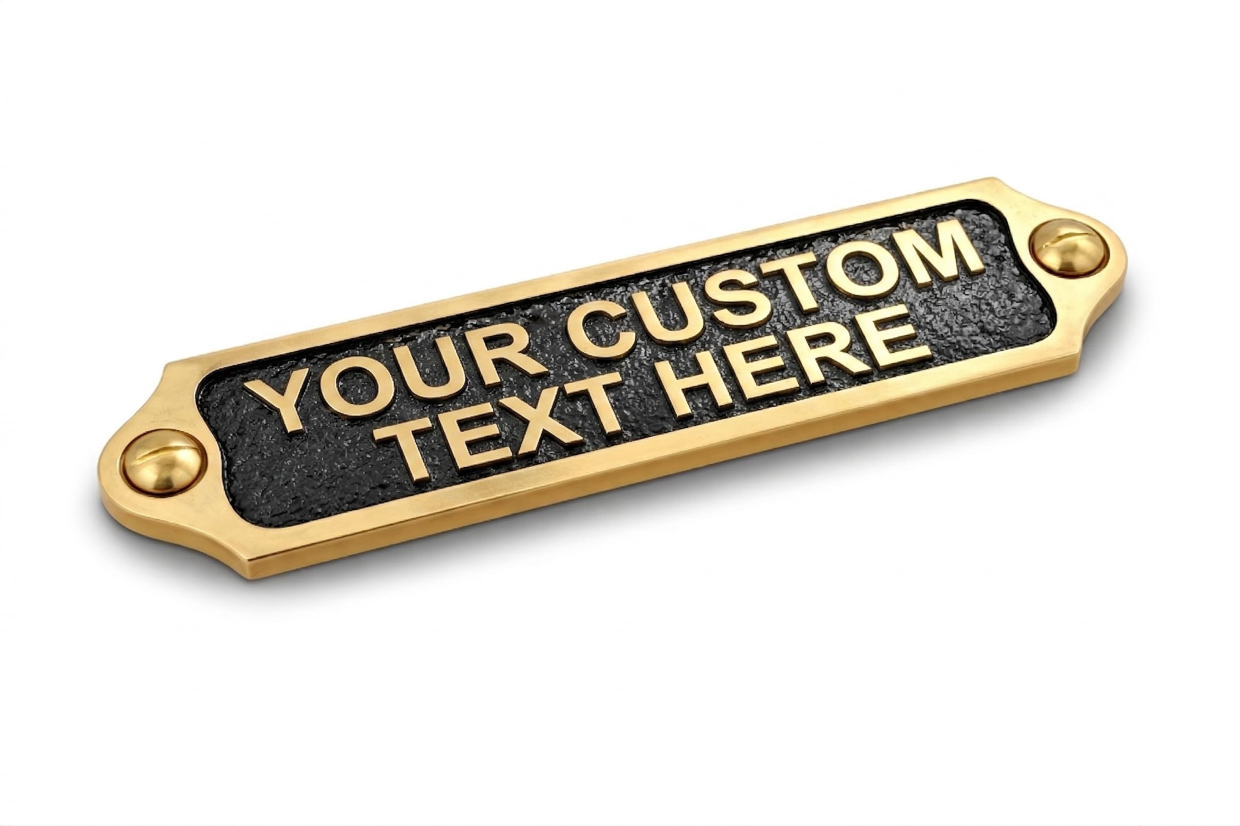 Personalised Oval House Name Plaque | Any Text Engraved | Black & Brass | Custom House Sign | Dollond London | Bespoke Personalised Door Number Plate