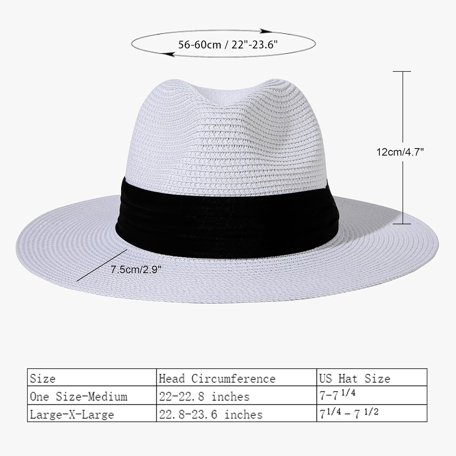 Lanzom Women Wide Brim Straw Panama Roll up Hat Fedora Beach Sun Hat UPF50+ - Image 2