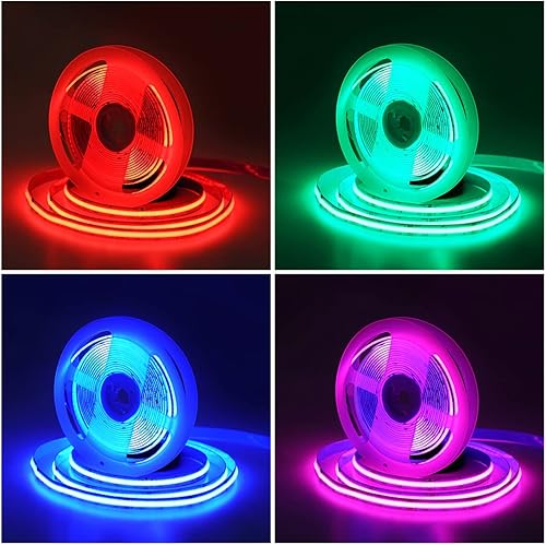 Miniatura 5 de SEZO FCOB RGBW Tira LED RGBNW COB RGB+Blanco Natural 4000K 9.8FT DC24V Tiras de luz que cambian de color 896LEDsm 0.472 in Ancho Flexible Alta