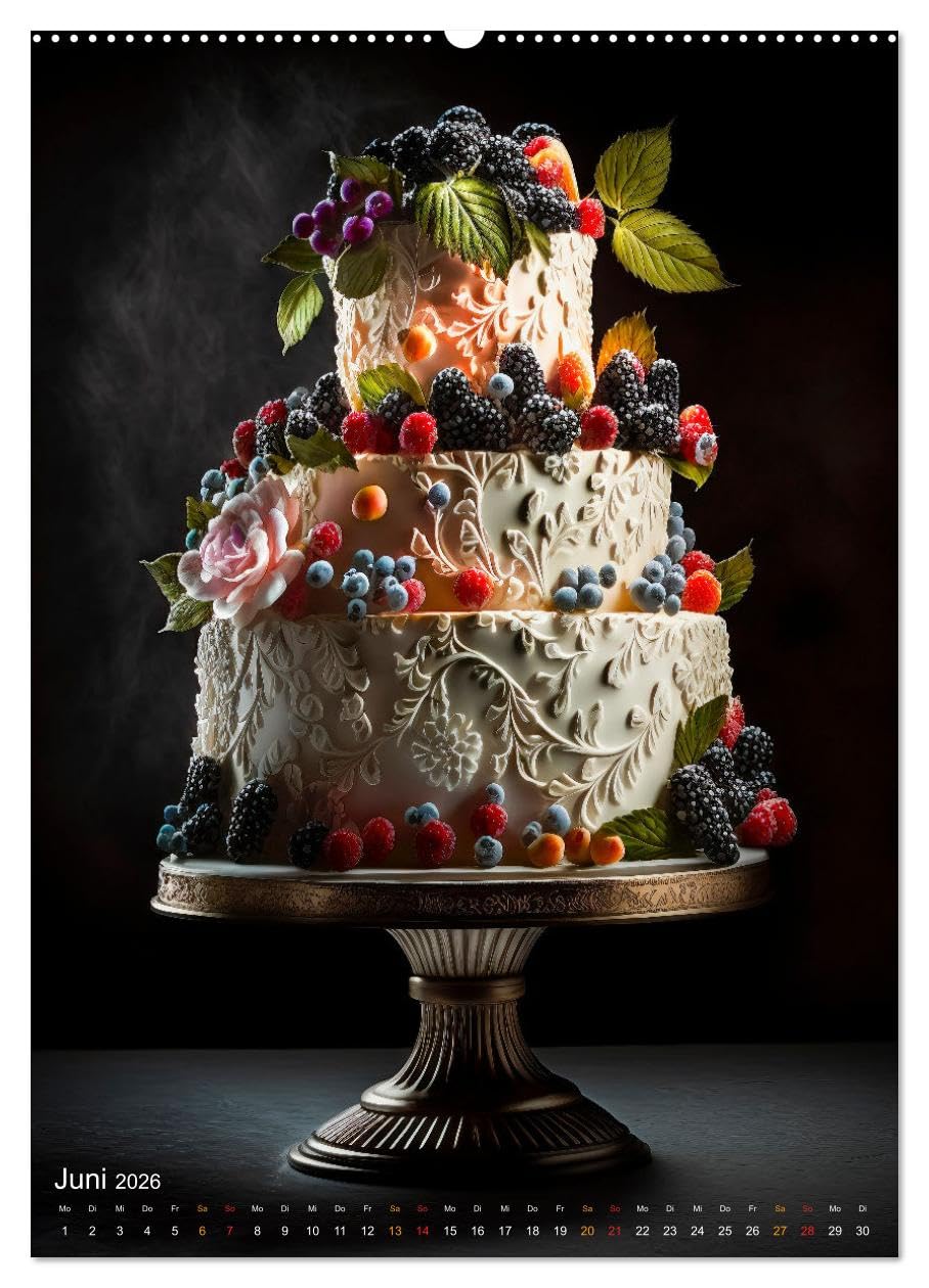 Zur Hochzeit eine Torte (hochwertiger Premium Wandkalender 2026 DIN A2 hoch), Kunstdruck in Hochglanz: Hochzeitstorten - kreative und kunstfertige Meisterwerke (CALVENDO Lifestyle)