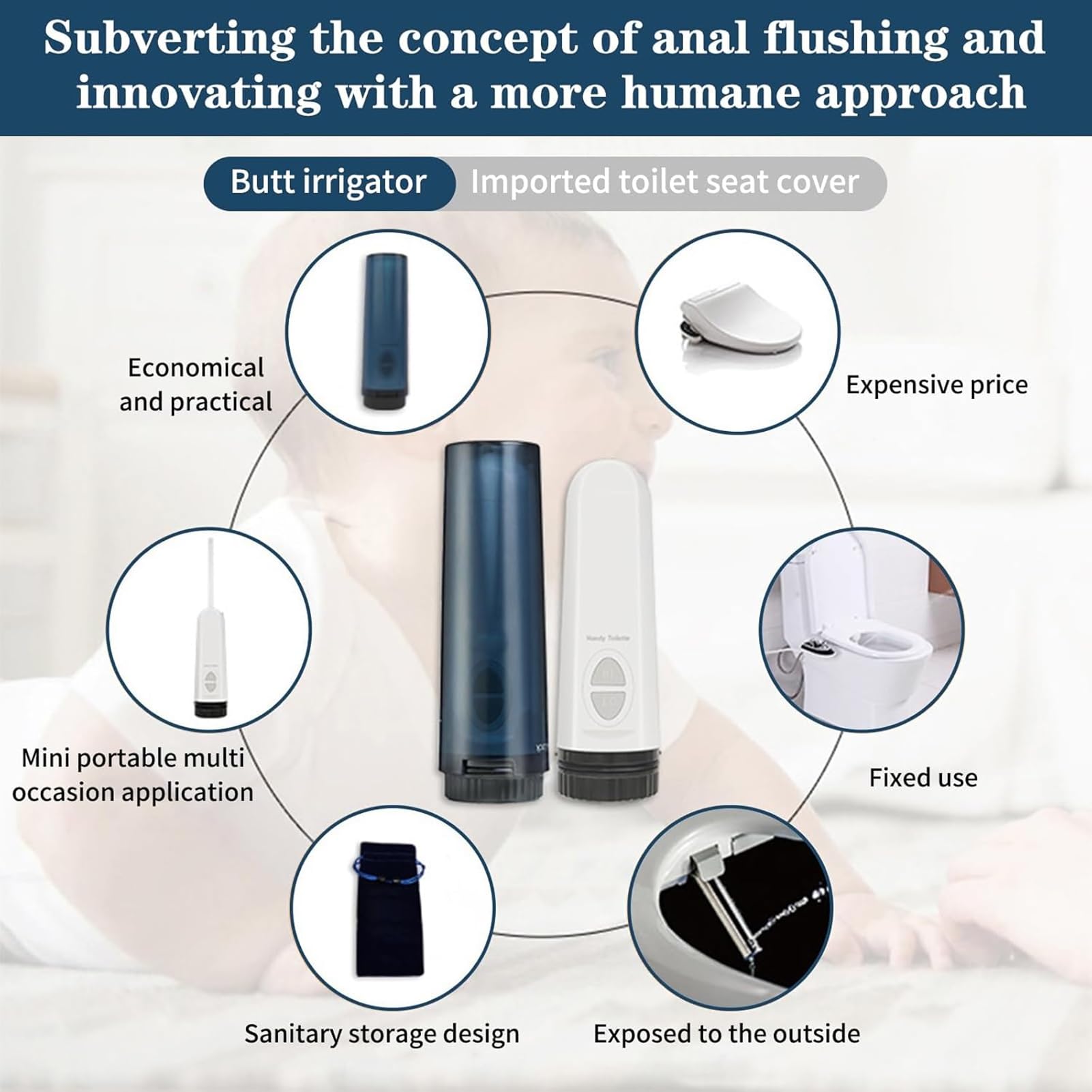 Bidet Portatile da Viaggio, Bidet da Viaggio Ricaricabile, spruzzatore for Bidet Elettrico Portatile ad Alta Pressione, Pulizia dell'igiene Personale, Cura lenitiva Postpartum, perineale