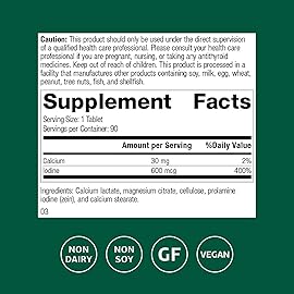 Standard Process Prolamine Iodine - Thyroid Health Supplement - Essential Endocrine Support with Iodine - Gluten-Free, Non-Dairy, & Non-Soy - 90 Tablets (90 Servings)