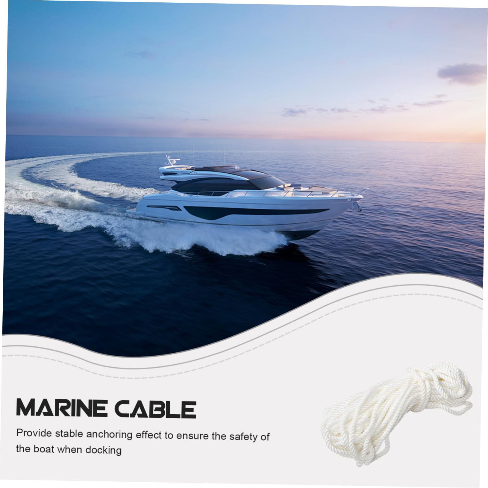 BESPORTBLE Nylon-bootsseil Weißes Nylonseil Zum Anlegen Und Festmachen Von Booten Geflochtene Marinequalität Bootsanlegeleine Nylonkabel Für Boote