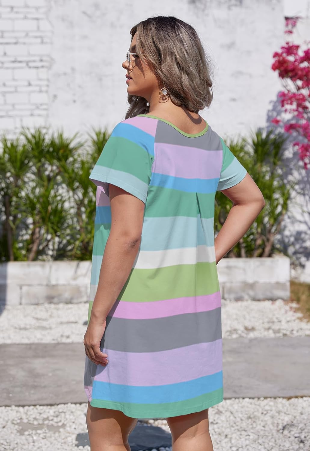 Alaster Women’s Casual Summer T Shirt Dress Loose Short Sleeve Tunic Dress with Pocket for Women - Image 6