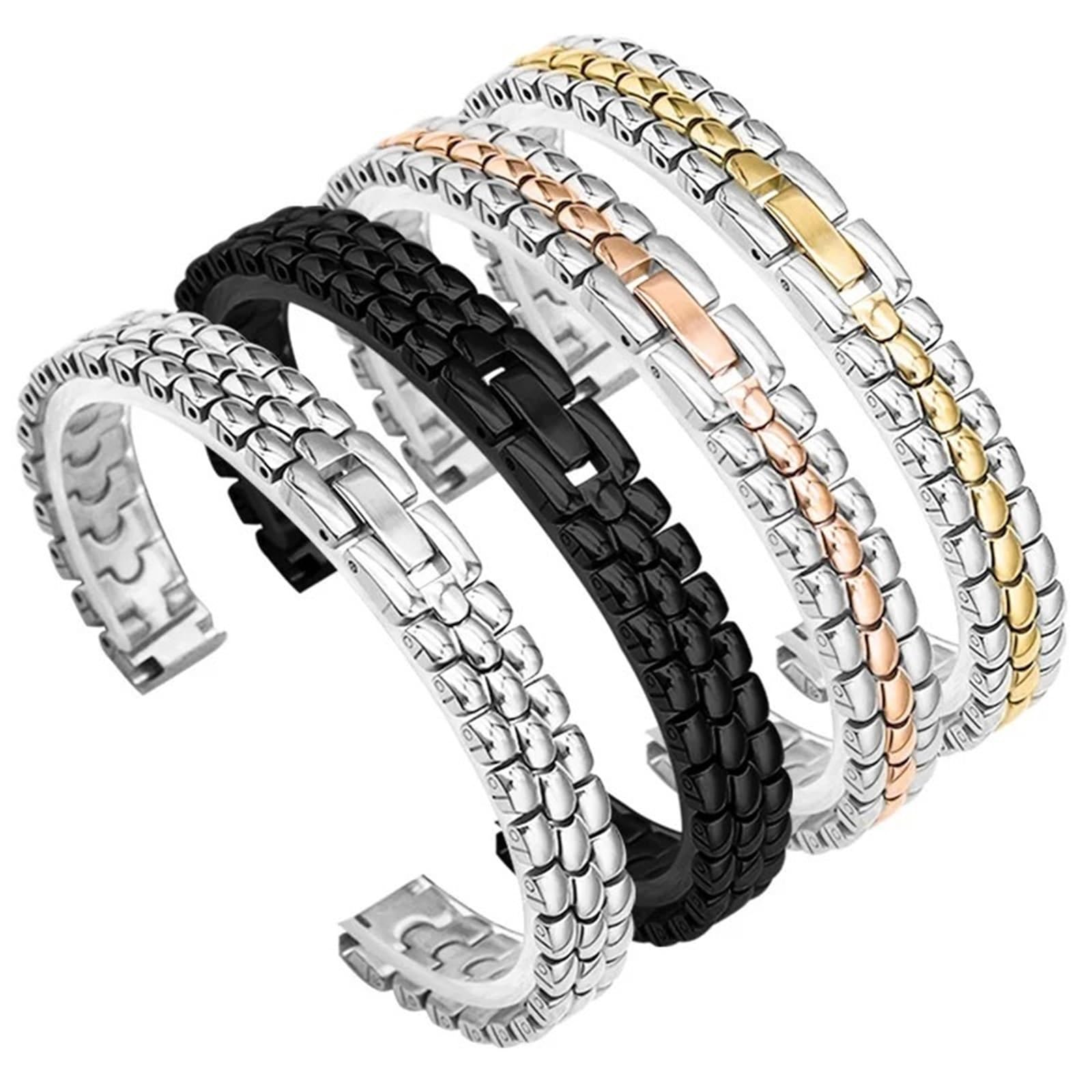 Bracelet de Montre en Acier Inoxydable, Petit Bracelet de 6 mm, 8 mm, 10 mm, Bracelet de Montre en métal, Bracelet en Or Rose