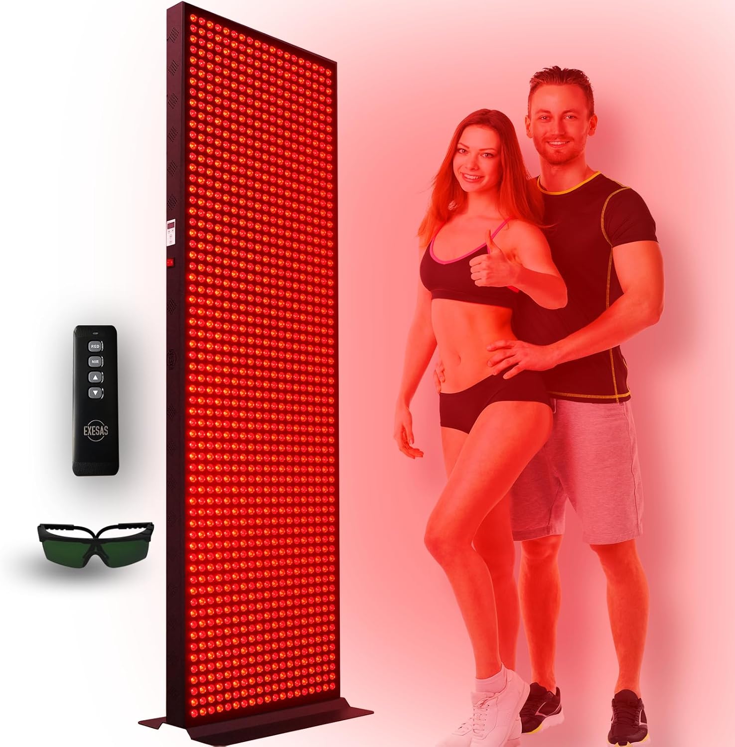 EXESAS 6080-PRO Red Light Therapy Panel – Full Body Near Infrared LED System (1216 LEDs)