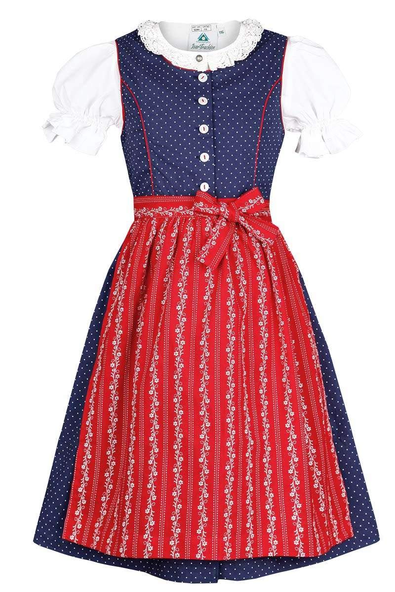 Isar-TrachtenGirls' dirndl with blouse navy, blue (navy).