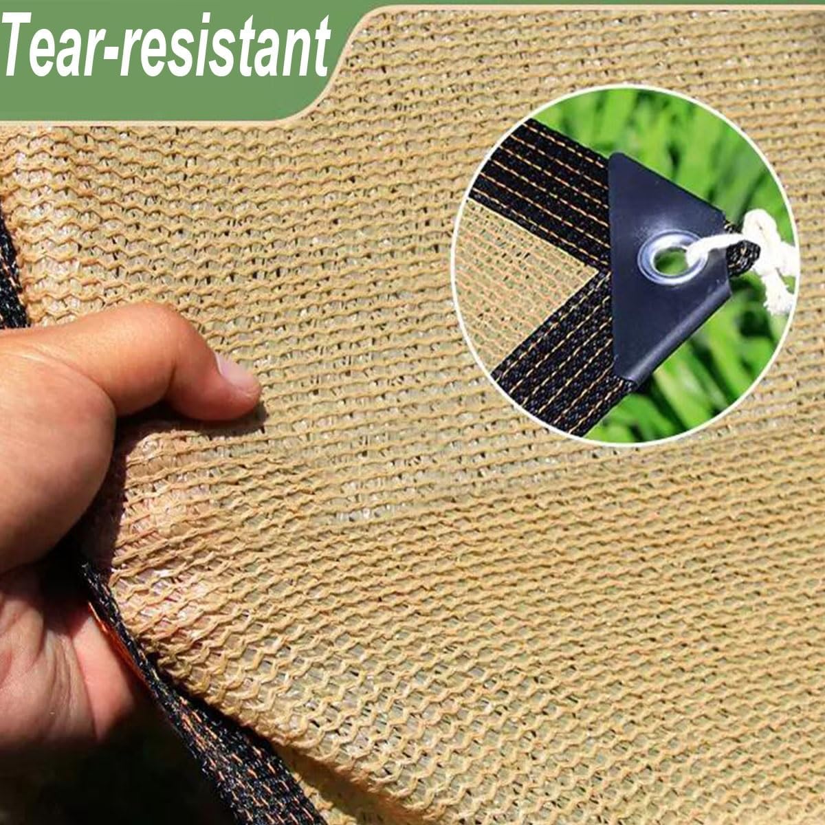 Awning Breathable Roof Shading Net Sunblock Shade Cloth Net Outdoor Shade Screen Shade Sail 70% UV-Resistant Beige