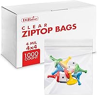 Vista 10 de Dirose Bolsas de polietileno con cierre resellable con cremallera, 6 x 6 pulgadas (1000 unidades), 4 mil, plástico transparente resellable