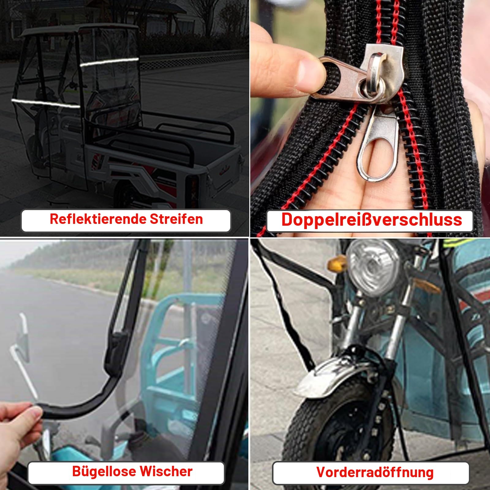 SANBENGZI Elektrisches Fracht-Dreirad-Planenszelt – Elektro-Dreirad-Abdeckung, 3-Rad-E-Trike-Markise für Liefer-Elektro-Trike