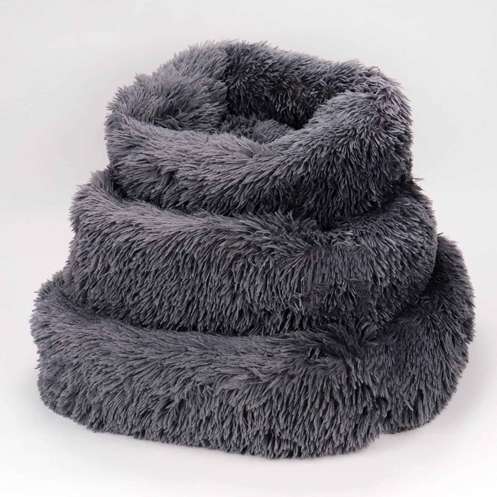 Grand Panier Chien,Tapis Chien Antidérapant,Panier Chat Moelleux De Chaud,Carré Dehoussable Lavage Facile,pour Chien Grande Taille Ou Chat,Dark Gray,L (66 * 56 * 18)