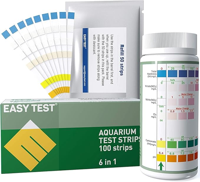 Aquarium Test Strips 6 in 1, Fish Tank Test Kit 100 Strips for