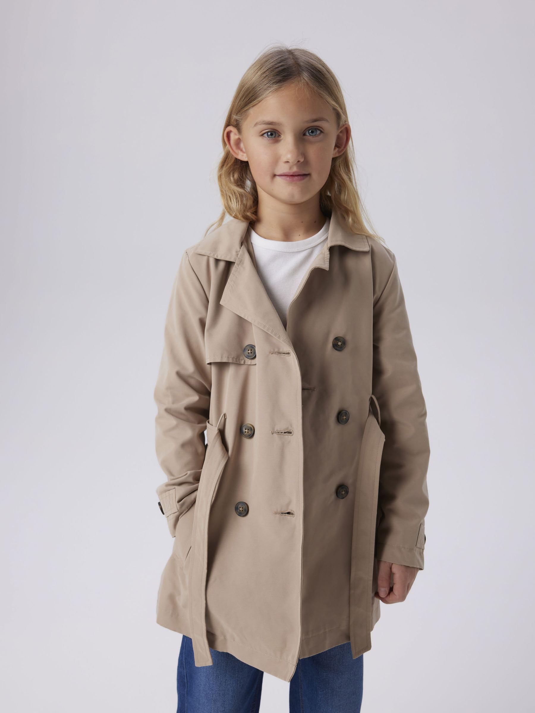 NAME IT Girl's Nkfmadelin Trench Coat Noos