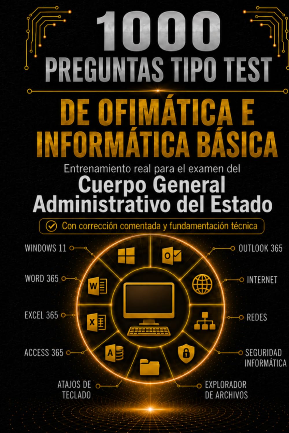 LIBRO DE 1000 PREGUNTAS TIPO TEST DE OFIMÁTICA E INFORMÁTICA BÁSICA: ENTRENAMIENTO REAL PARA EL EXAMEN DEL CUERPO GENERAL ADMINISTRATIVO DEL ESTADO
