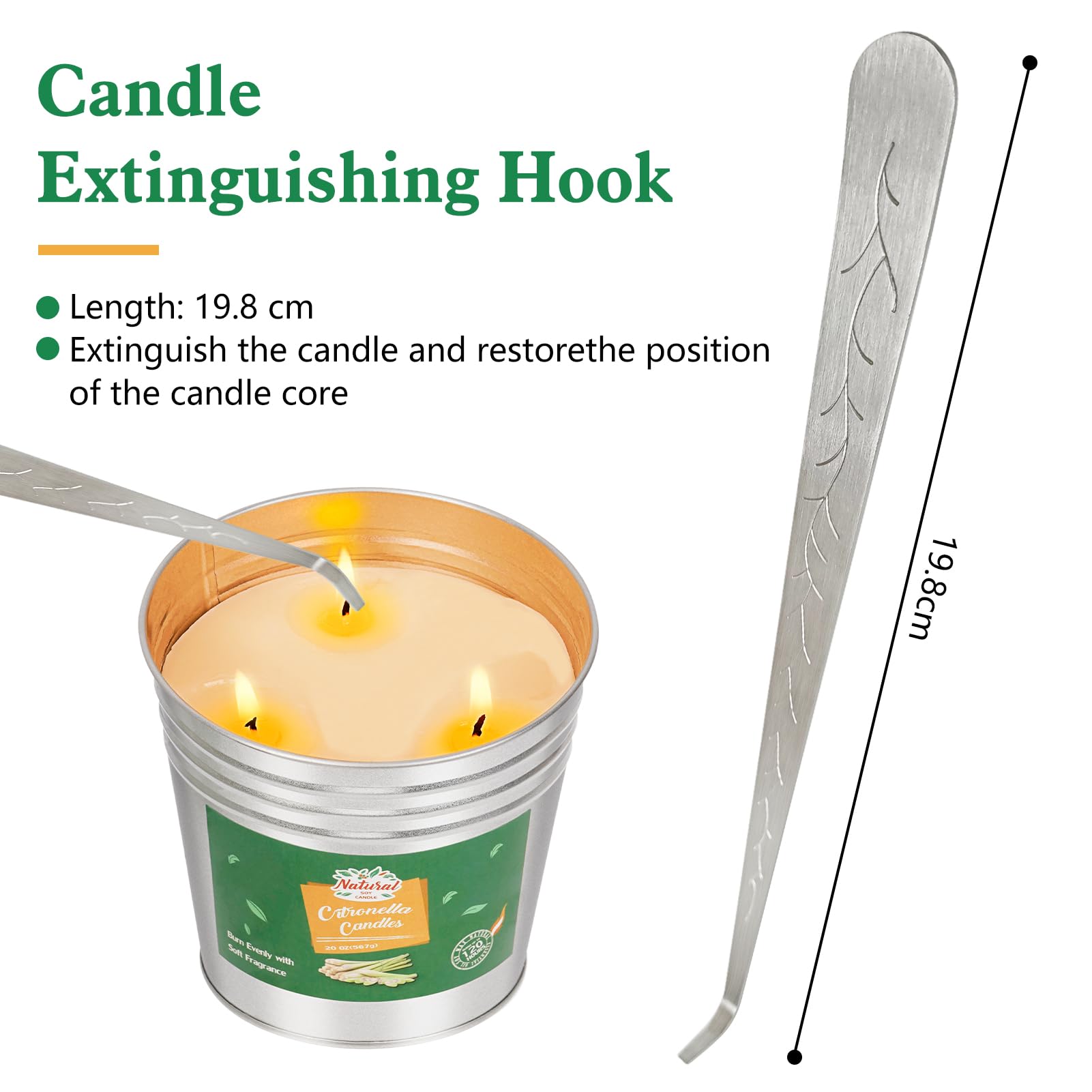 Candela alla citronella per esterni, grande, 2 candele al limone, con estintore, cera di soia naturale, per giardino, campeggio, barbecue, vacanze, regalo estivo, durata 200-220H