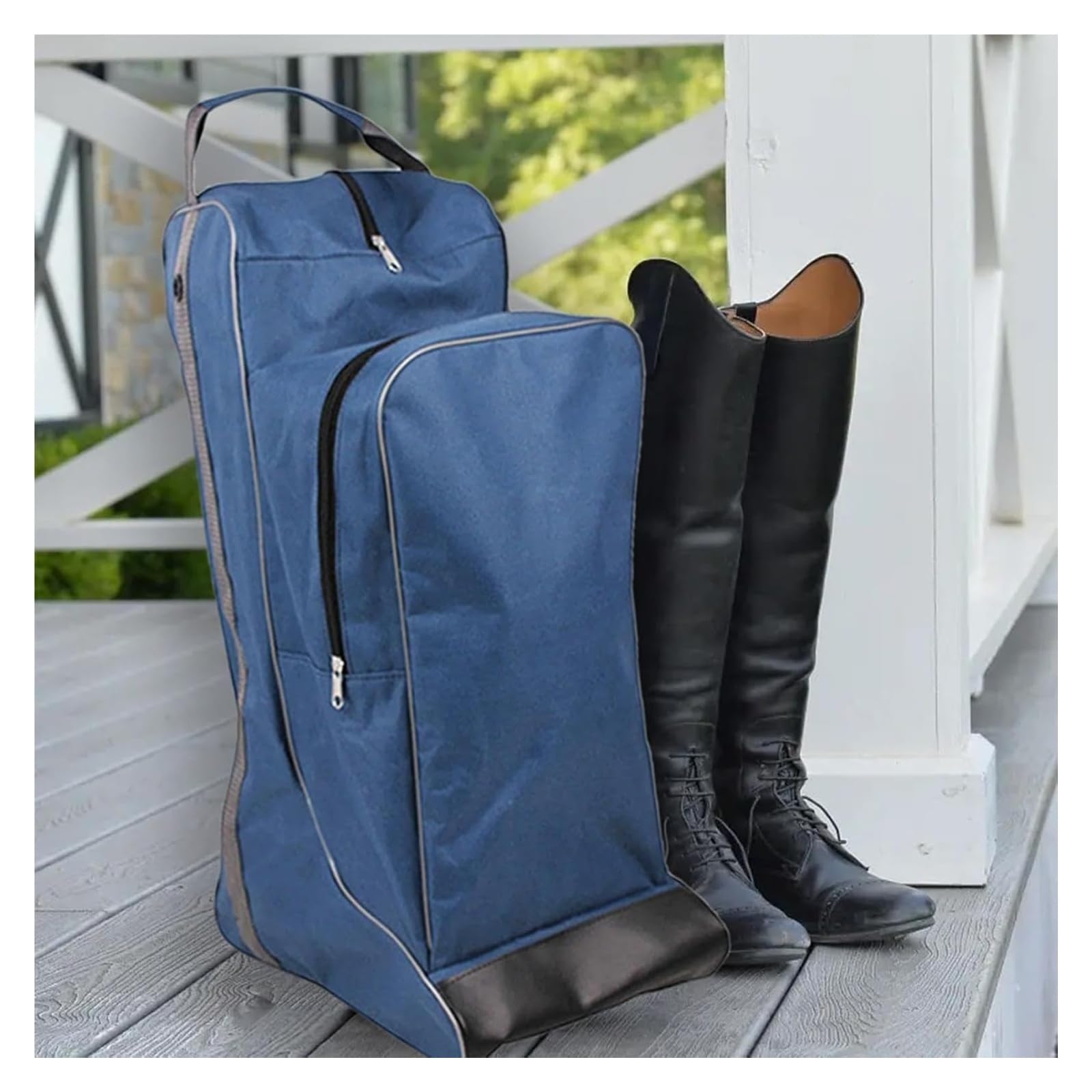 Borsa per stivali da equitazione, stivali alti professionali con supporto per casco e stoccaggio per attrezzi da viaggio