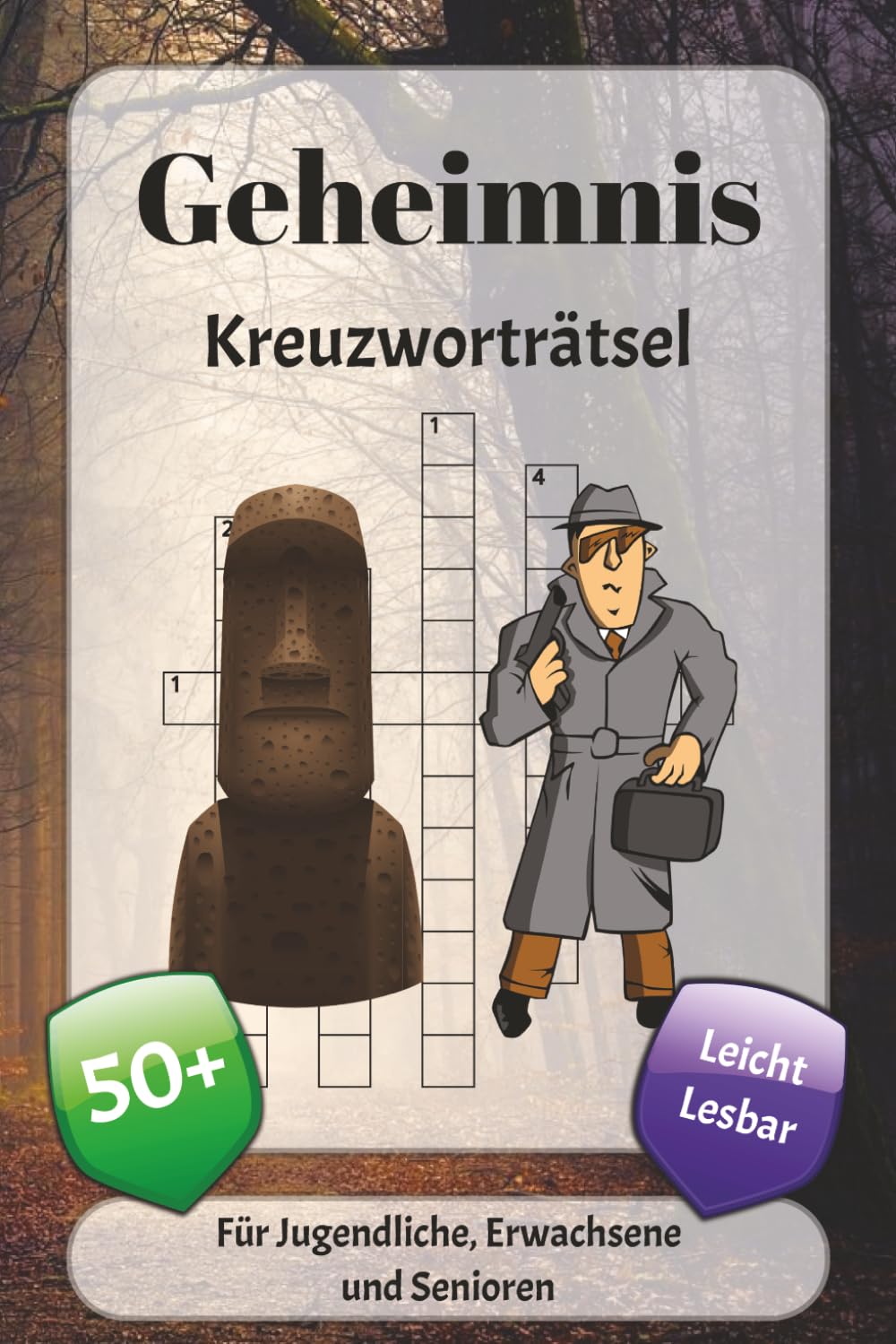 Geheimnis Kreuzworträtsel: Kreuzworträtsel mit leicht lesbarer Schrift über Mythen, Detektiven, Spannung und mehr | 6x9 Zoll, 120 Seiten | über 50 Rätsel … Geschenk für Urlaub, Ferien und Entspannung
