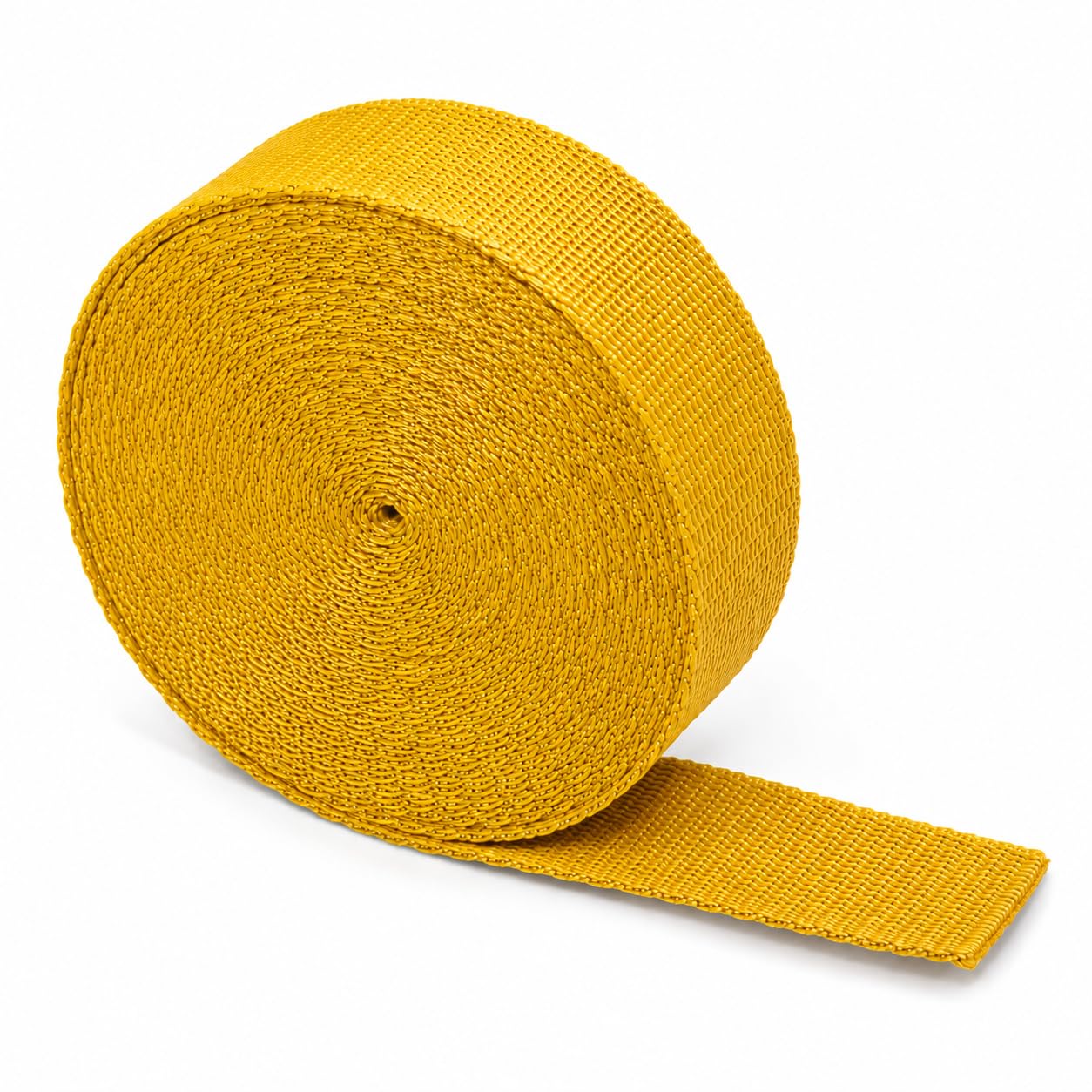 The Webbing Shop Polypropylene Webbing Strap, Continuous Length Flat Woven Tape for Bags, Crafts, Belts, Pet Collars and Leads (Gold, 20mm x 5m)