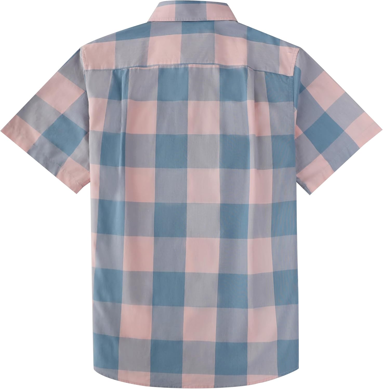 Dubinik® Mens Short Sleeve Button Down Shirts 100% Cotton Plaid Men's Casual Button-Down Shirts with Pocket - Image 3