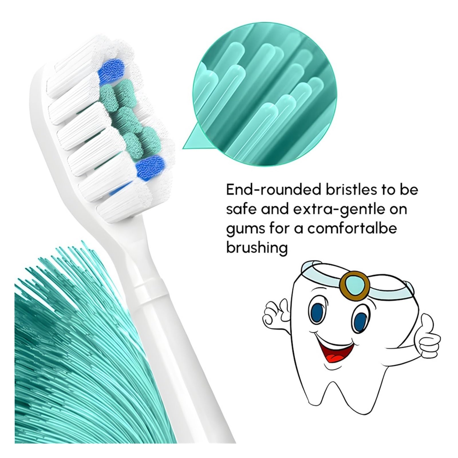 Buerstenkoepfe, kompatibel mit Philips, 1100 2100 4100 4300 | 5100, 5300, 6100, 6500, 7000, 7300, 7500, 9000, 9300, 9500, 9700, 9750(White-20 Pcs)