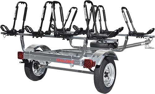 Malone MPG462G2 MicroSport 4 Kayak Trailer with 4 J-Rack Kayak